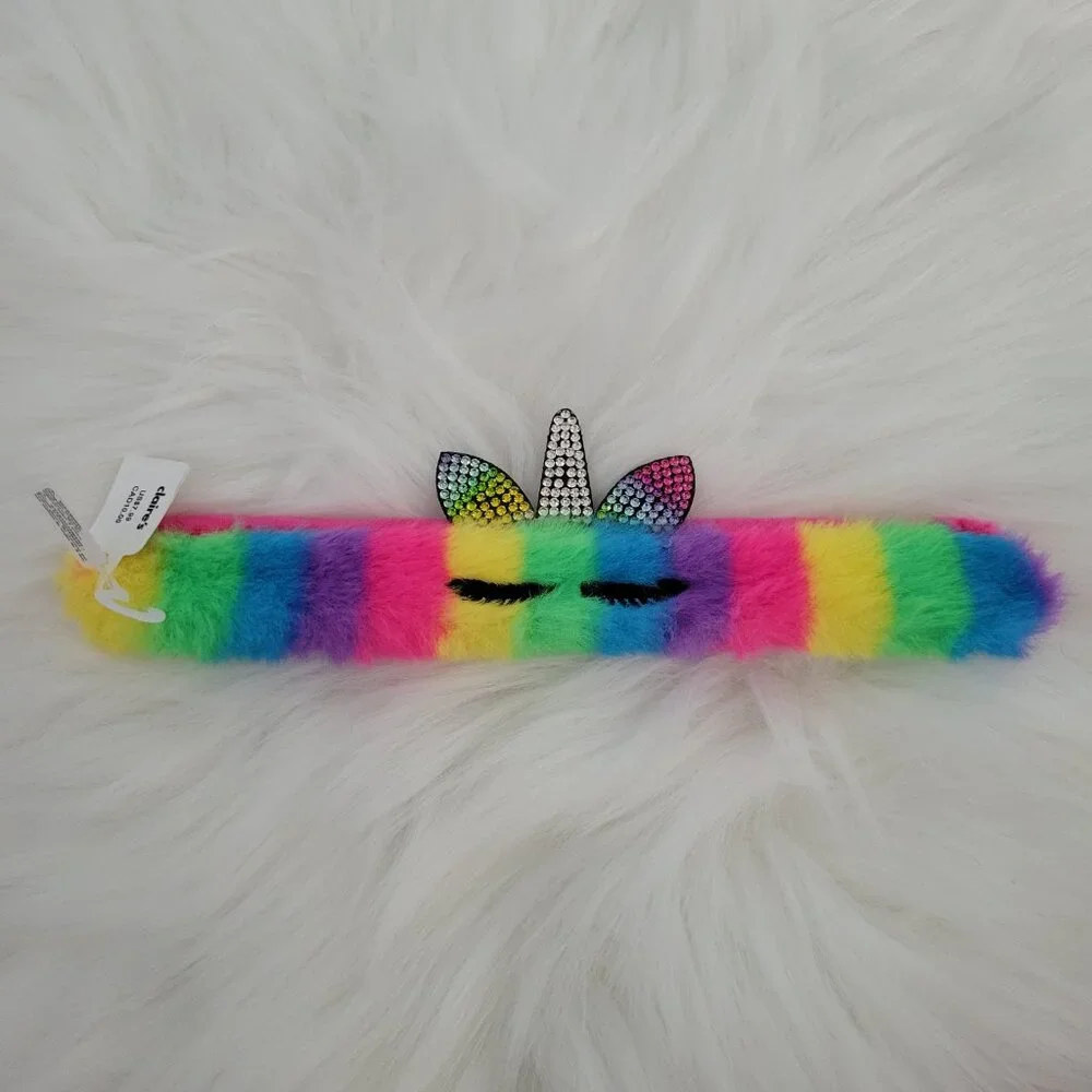 Claire's Plush Slap Bracelet Set